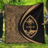 Guam Coat Of Arms Polynesian Premium Quilt  Circle Style  01 J2  Quilt